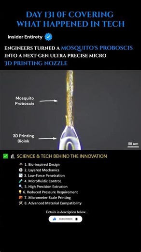 Engineers Copied a Mosquito… and Reinvented Micro 3D Printing! 🦟⚙️#3dprinting #engineering #science