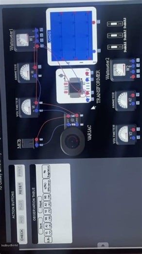Interactive V-Lab practical on transformer efficiency calculation.”
