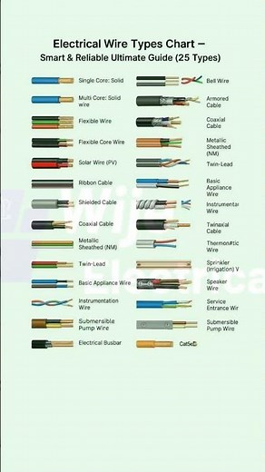 Electrical Wire Types Chart | Smart & Reliable Ultimate Guide (25 Types)