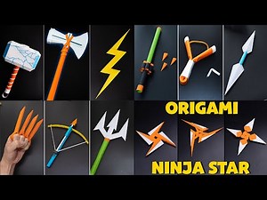 AMAZING! 13 ORIGAMI PAPER NINJA WEAPONS