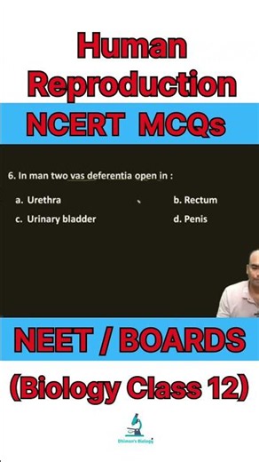 NCERT MCQs | NEET MCQs | Human Reproduction Class 12 Biology| Biology shorts #neet #class12biology