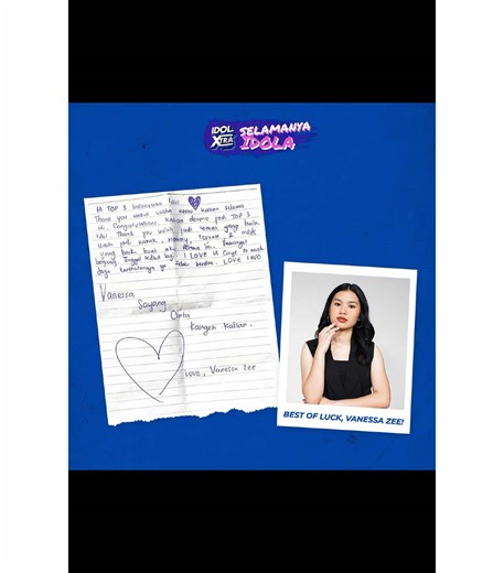 Akhirnya Vanessa ada di tahap ini. Video perjalanan Vanessa selama di Indonesian Idol. Vanessa juga menulis surat untuk top 3. Vanessa sayang cinta kangen kalian.. #vanessasimorangkir #vanessazee #vanessaidol #vanessaindonesianidol #vanessence #indonesianidol #indonesianidol13 #indonesianidolxiii