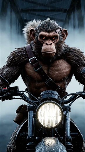 Dark Bridge Chase 💀 Fox vs Monkey ⚡ #shorts #chase #cinematic #ai
