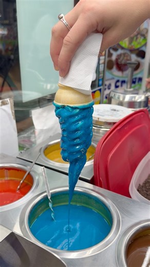 Blue Raspberry Dipped Vanilla Ice Cream Cone 😍🍦 #icecream | Foody Fetish