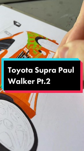 Toyota Supra Paul Walker Drawings - Fast and Furious Tribute