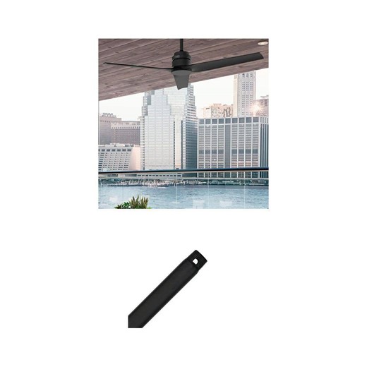 Hunter Nocturnal 52 in. Black Ceiling Fan with Remote and 18 in. Black Downrod Combo for 10-11 ft. Ceilings - The Home Depot