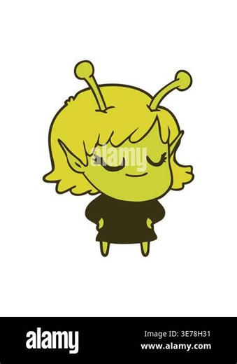 changing color animation of smiling alien girl cartoon with love heart Stock Video Footage - Alamy