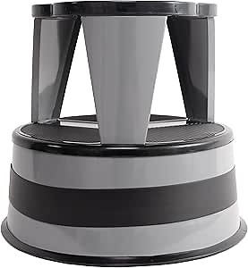 Cramer Kik Step Steel Step Stool - Two Step Stool, Holds 350 lbs (Gray)