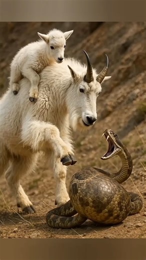 Mother Goat vs Giant Snake 🐐⚡ The Most Shocking Rescue Ever!