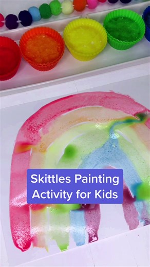 Colorful Skittle Painting Activity for Kids