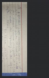 Q' A parallel plate condantion consist of two circular plate of... | Filo