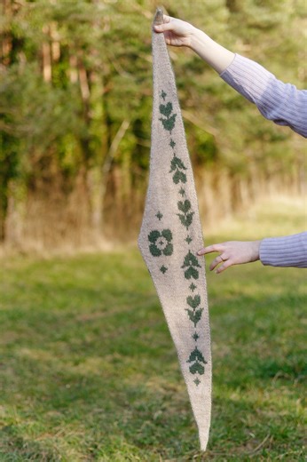 Folk Flower Scarf – Knitting Pattern for a Reversible Scarf in Double Knitting - Etsy