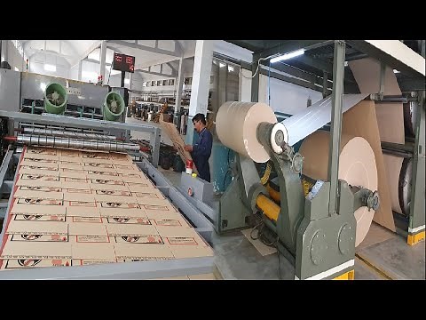 So Cool! Interesting Huge Production Line to Make Corrugated Carton Boxes with Paper Roll