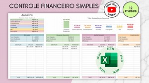 Planilha Controle Financeiro Simples - Excel - Jéssica da Silva Santos | Hotmart