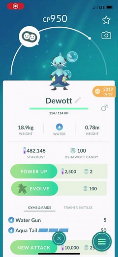 Evolving Dewott into Samurott. #pokemon #pokemongo #pokemongochallenge #pokemontrainer #pokemonevolution #fyp #foryoupage