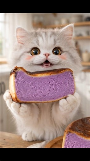 보랏빛 우베로 완성한 바스크 치즈케이크💜🧀 / 紫のウベで仕上げたバスクチーズケーキ💜🧀