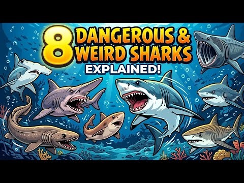 8 Dangerous and weird sharks explained. Sharks facts video.