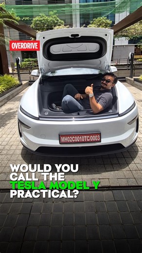The Tesla Model Y comes with a 116-litre frunk, but what does that actually mean in real life? Here’s Anirjit showing you just how much of him fits inside it… #TeslaModelY #EV #FrunkTest #TeslaIndia #EVLife #TeslaIndia #Driven | OVERDRIVE