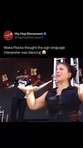 Hip Hop Monument on Instagram: "When #WakaFlocka thought the sign language interpreter was dancing 💀"