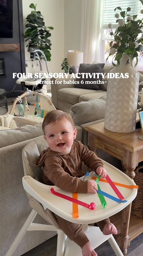 920K views · 17K reactions | Four easy sensory activity ideas for babies 6 months+✨ Save this post for your next playtime idea and follow for more baby sensory play inspo 懶#SensoryPlayldeas #BabyActivities #SensoryPlayForBabies #MontessoriBaby#BabyPlayldeas #EarlyLearning#ActivitiesForBabies #SensoryActivities #BabyDevelopment #PlayBasedLearning #BabyPlaytime #MontessoriAtHome #InfantActivities #NewMomlips#PlayldeasForBabies #PostpartumMomLife | She's Living Well | Facebook