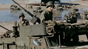 Colourised footage shows allied troops liberating French city
