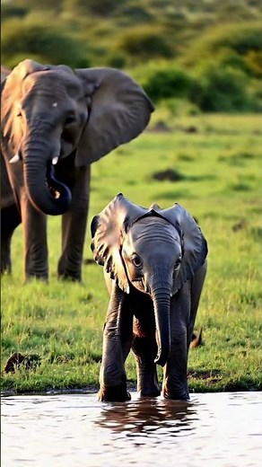 Baby Elephant Takes First Bath 🐘 | Cutest Wildlife Moment Ever!