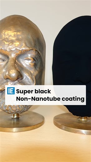 The bizarre black non-nanotube coating is made from carbon and has a total hemispherical reflectance of c.0.3% at 600nm wavelength. | Interesting Engineering