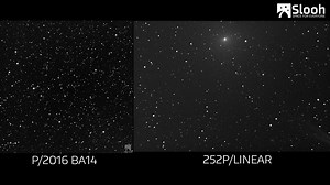 36K views · 846 reactions | The team at Slooh caught this footage of a historic twin comet flyby from its Chile observatory. The video shows the movements of both 252P/LINEAR and 2016 BA14 side-by-side. | Discover Magazine | Facebook