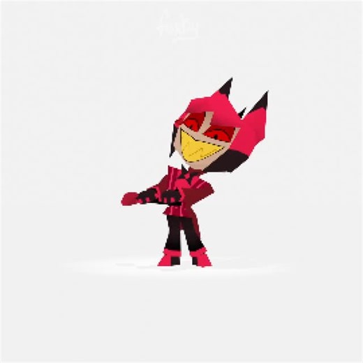 Fox on Instagram: "i fixed his hair. … a quick little animation before I go on my holiday break 🎄❤️ thank you for liking my little guys #hazbinhotel #lowpoly #alastor #animation #blender"