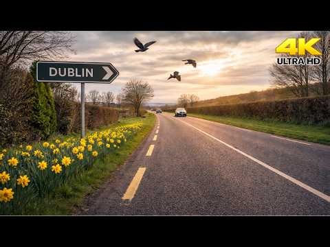 4K Scenic Drive – From County Meath to Dublin | Irish Road Journey with Music