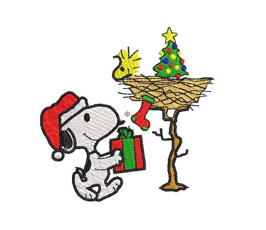 Snoopy and Woodstock Christmas Embroidery - Etsy