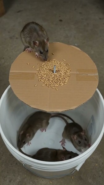 🐀 The Ultimate DIY Spinning Bucket Rat Trap! #mousetrap #shorts