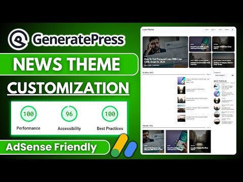 GeneratePress News Theme Customization 2025 | Make Professional News Website Design