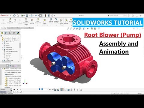 Root Blower (Pump) Assembly and Animation in Solidworks