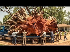 Master Craftsman: Turning a Giant Tree Stump Into a Dining Table With Unique Curves;