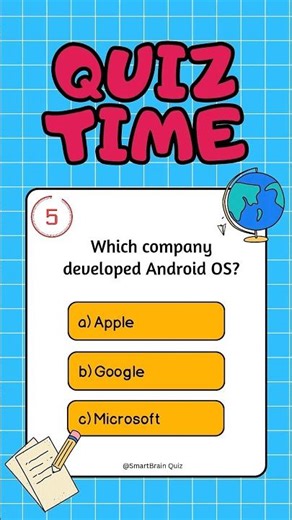 Which company developed Android OS? #quizshorts #gkshorts #triviashorts #generalknowledge