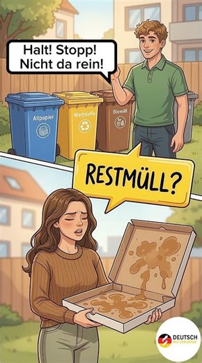 Müll-Schock in Deutschland! 🍕 Wohin mit der Pizza? #deutschlernen #deutschpodcast