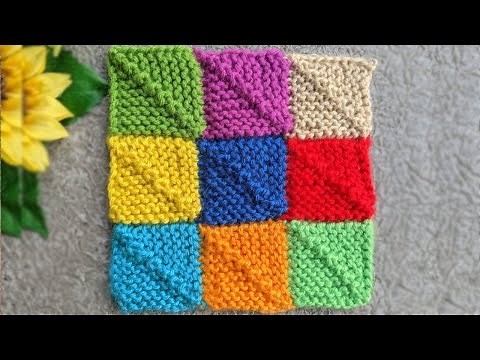 Patchwork Knit Square Blanket