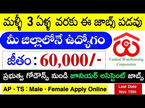 😍 మళ్ళీ 3 ఏళ్ళ వరకు ఈ జాబ్స్ రావు | మీ జిల్లాలోనే ఉద్యోగం - పరిక్ష | జీతం : 60,000/- | CWC Jobs 2025
