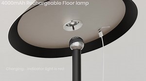 Netin 58 in. Black Smart RGB Integrated LED Dimmable Waterproof Rechargeable Standard Floor Lamp for Living Room and Outdoor NTL-01B