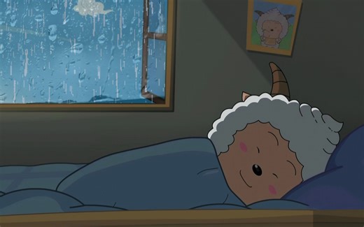 懒羊羊雨天睡觉4K版动态壁纸无水印