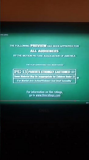 Disney MPAA Trailer Ident (Green Band) (Rated PG-13) (2002) (Iron Monkey)