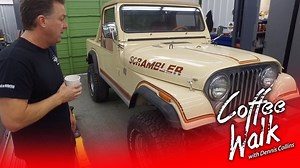 Welcome to Coffee Walk Ep 35- Jeep Scrambler Edition! I've been in the custom Jeep business with Collins Bros Jeep since 1984 and still get excited when a Laredo Scrambler rolls through our shop doors. What's your most favorite Jeep Model/Year and why? Learn more about what we do >> http://bit.ly/CollinsBrosJeep Our eBay store has 800 new & used Jeep parts for sale, check it out! >> http://bit.ly/CBJeepEbayStore | Dennis Collins