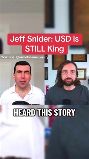 Jeff Snider of Eurodollar University explains that the dollar’s exchange rate should not be viewed like a stock price. A weaker dollar can actually be a healthy sign because it reflects increased dollar flow and liquidity, which supports global economic growth. In contrast, a stronger dollar often signals dollar scarcity, tighter financial conditions, and economic stress.
