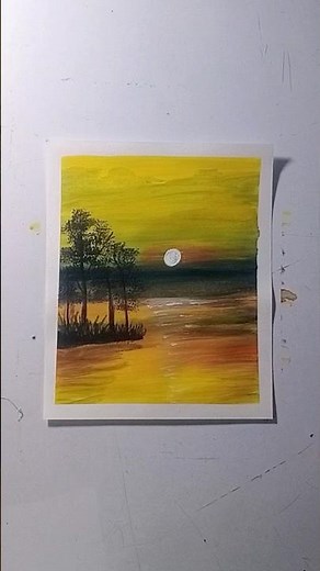Beautiful Sunset Painting 🌅 | Easy Acrylic Landscape Art for Beginners