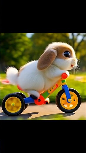 rabbit bicycle racing 🐰#viral #funny
