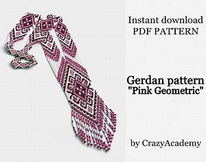PDF Pink Geometric Gerdan Fringe Pattern, Seed Bead Ethnic Necklace, Loom Jewelry Making Pattern Adult Craft, Loomwork Tutorial - Etsy