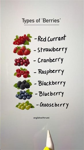 Types of Berries 📚✅ #learnenglish #education #grammar #english #spokenglish
