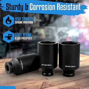 [Hot Item] Hardware and Tools 1/2" 9PCS Deep Axle Nut Impact Socket Set