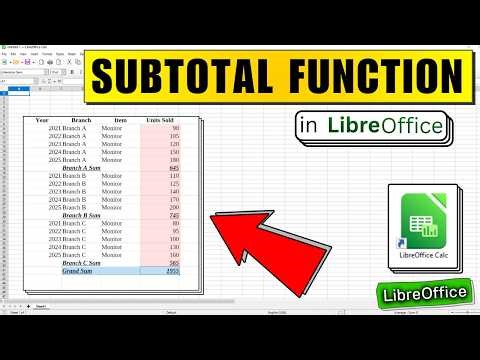 How to Use Subtotal Function in LibreOffice Calc